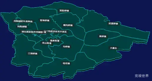 threejs咸宁市咸安区geoJson地图3d地图CSS3D标签